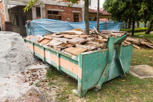 Construction debris being removed by muck away services