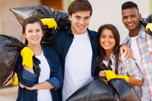 Professional waste removal team at a Bermondsey construction site