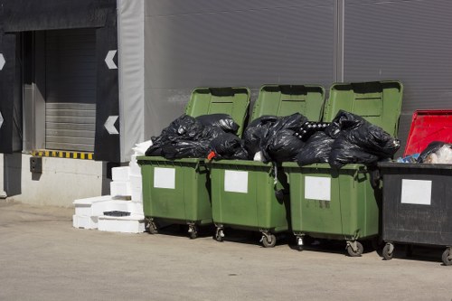 Construction site with a large skip for builders waste